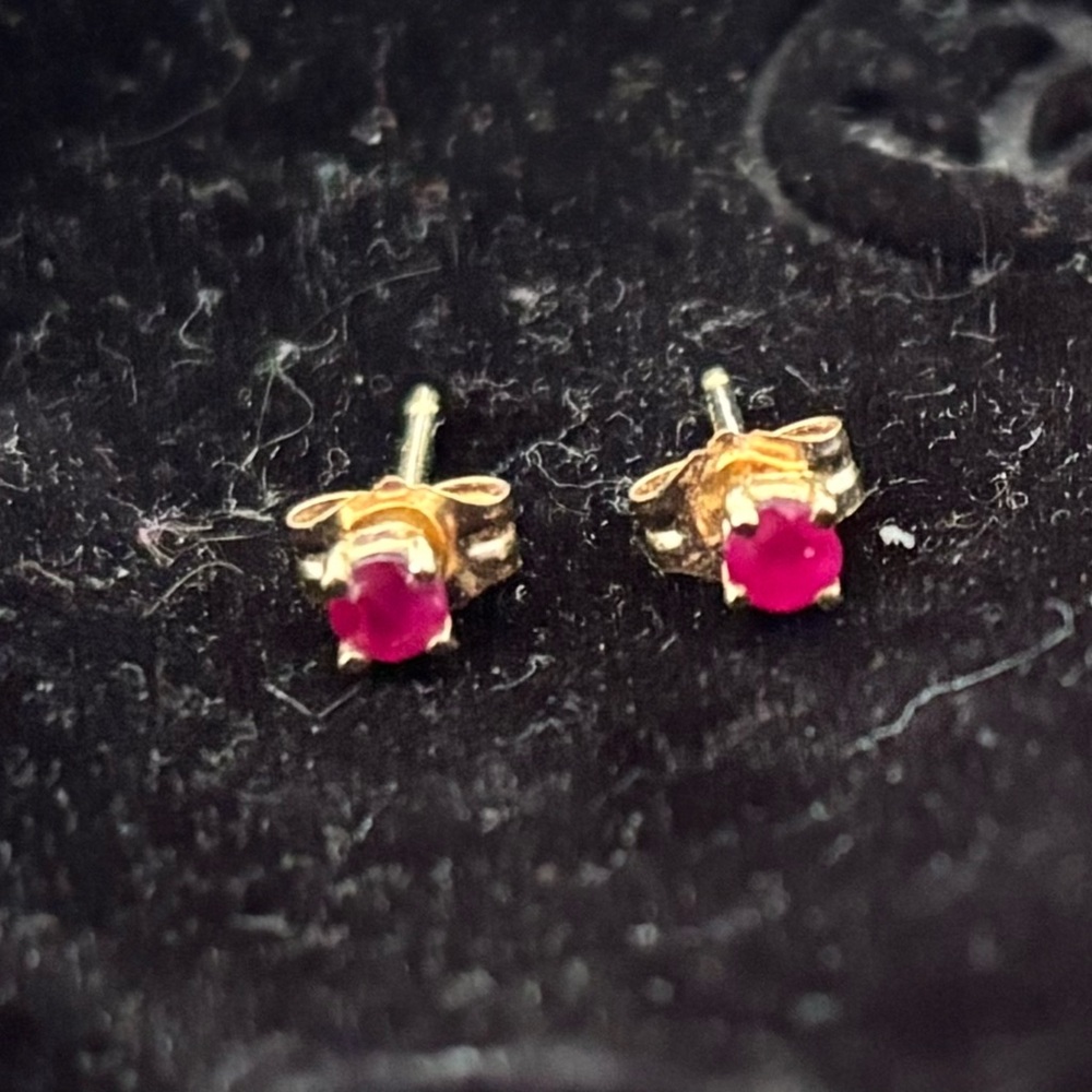 Gold and Pink Stud Earrings